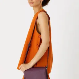 Accessorize London Purple Solid Medium Sling Handbag-image-50