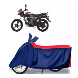 Auto Pearl Polyester Two Wheeler Cover for Bajaj Discover (Red Blue)-18