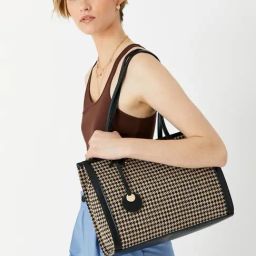 Accessorize London Black Textured Medium Tote Handbag-91