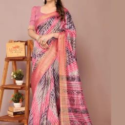 Mirchi Fashion Pink Art Silk Others Saree With Unstitched Blouse-image-62
