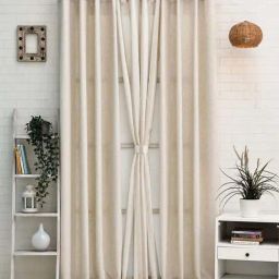 Ariana Natural Polycotton Window Curtains - Set of 3-image-52