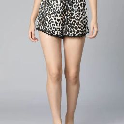 Oxolloxo Black & White Animal Print Shorts-image-80