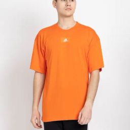 Adidas Orange Cotton Loose Fit Sports T-Shirt-image-101