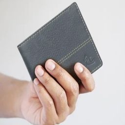 Kara Blue Leather Bi-Fold Wallet for Men-48