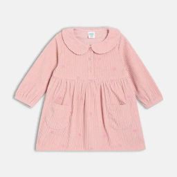 Miniklub Girls Pink Regular Fit Embroidered Dress-image-21