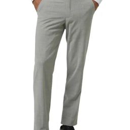 Van Heusen Grey Blended Regular Fit Solid Trousers-image-79