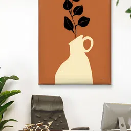 Livin'luxe Orange & White Minimalist Vase Canvas Wall Art-picture-42