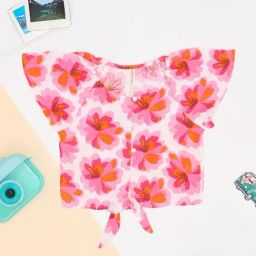 Pantaloons Junior Girls Pink Top-image-91