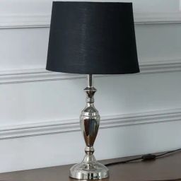 Whispering Homes Silver Mirah Metal Table Lamp With Black Shade-image-65