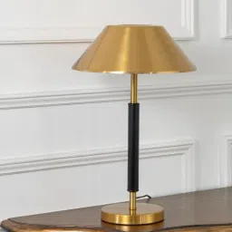 Whispering Homes Black Ipari Metal Table Lamp With Copper Shade-image-1