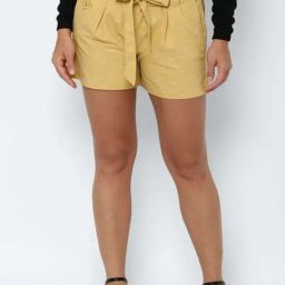Allen Solly Yellow Cotton Printed Shorts-picture-27