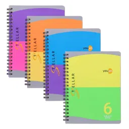 Youva Stellar Premium 6 Subject Note Book 20.3 cm x 26.7 cm 300 Pages Assorted 23803, (Pack of 4)-10