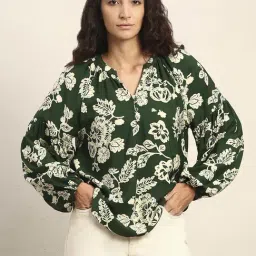 Vero Moda Green Regular Fit Floral Print Top-picture-12
