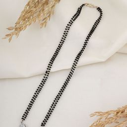Wynona Rhodium-Plated Stone Studded & Beaded Mangalsutra-image-4