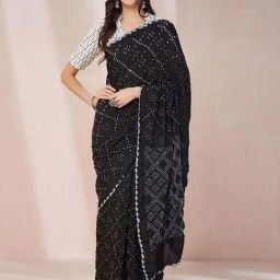 Fabindia Black Printed Saree-image-35
