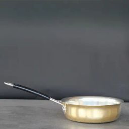 Indian Bartan Gold Brass Fry Pan With Kalai (2500ml)-image-22