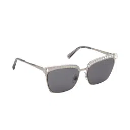 Swarovski Dark Grey Wayfarer Sunglasses for Women-picture-12