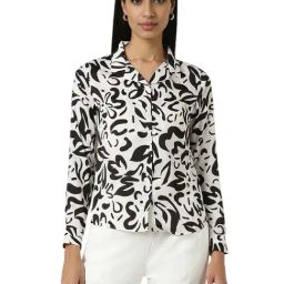 Van Heusen White Printed Shirt-image-69