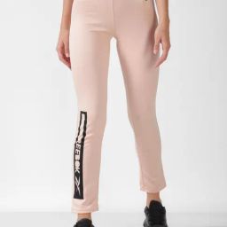 Reebok Pink Logo Print Sports Track Pants-image-40