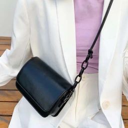 Styli Black Solid Sling Handbag-29
