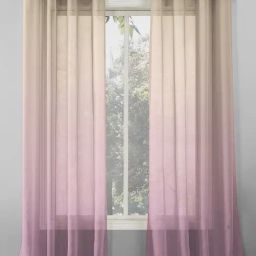 SPACES DRAPE STORY Elegent Self Beige & Pink Polyester 7 ft Door Curtains - Set of 2-11