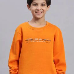 Monte Carlo Kids Orange Printed Full Sleeves Sweatshirt-image-67