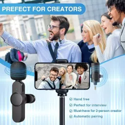 LEKATO Wireless Microphone Omni-directional Battery Powered 70 dB with Receiver, Black image 5