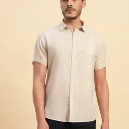 Cantabil Beige Cotton Regular Fit Checked Casual Shirt-picture-32