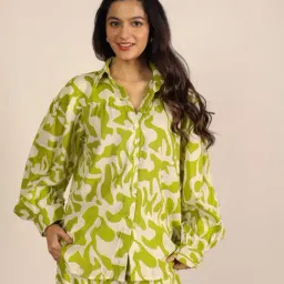 KAORI BY SHREYA AGARWAL Multi Blended Geometric Long Sleeves Shirt-image-23