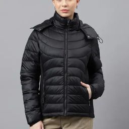 Woods Black Quilted Jacket-image-61
