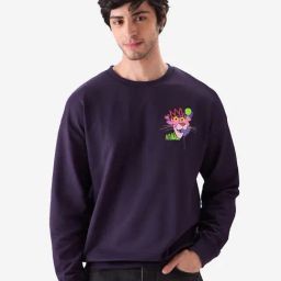 The Souled Store Purple Cotton Loose Fit Pink Panther : Hustler Printed Sweatshirts-picture-20