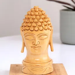 Myntra Elegant Homes Beige Budda Idol Wooden Showpiece-picture-40