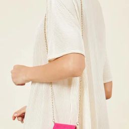 Styli Pink Solid Sling Handbag-13