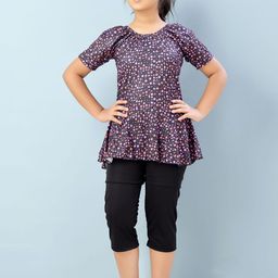 BAESD Girls Printed Swim Suit With Attached Tights-27