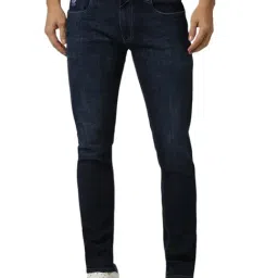 Peter England Navy Cotton Skinny Fit Jeans-picture-8