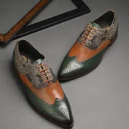 Hitz Luxure Men's Green Oxford Shoes-picture-47