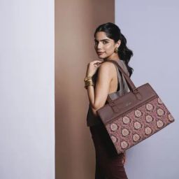ZOUK Jodhpur Damask Printed Tote Handbag-5