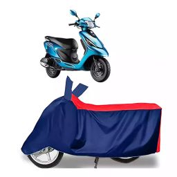 Auto Pearl Two Wheeler Cover with Bag for TVS Scooty Zest, Red & Blue-image-68