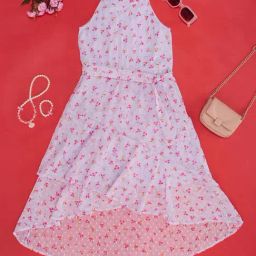 Pantaloons Junior Lilac Floral Print Dress-image-91