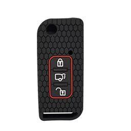 AllExtreme EXKC11 Silicone 3 Buttons Car Remote Key Cover Shell for Mahindra Xuv-500 Flip Key Black-14