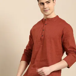 Anouk Men Mandarin Collar Pure Cotton Kurta-9