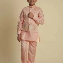 Pro-Ethic Style Developer Boys Peach Sequence Full Sleeves Kurta Sets image 4
