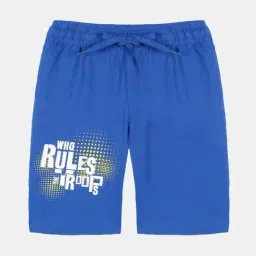 Kiddopanti Kids Royal Blue Printed Shorts-picture-4