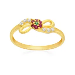 Malabar Gold and Diamonds 18k Hallmarked Floral Yellow Gold Ring for Women-picture-48