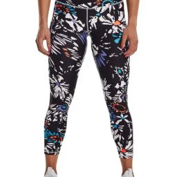 UNDER ARMOUR Black Floral Print Sports Leggings-38