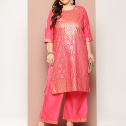 Sztori Plus Size Printed Regular Kurta with Palazzos-picture-32