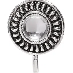Zaveri Pearls Silver Alloy Nosering for Women-11