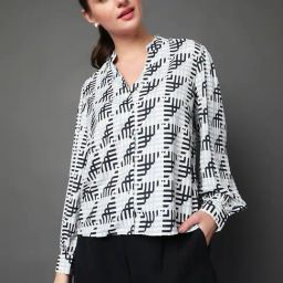 Vero Moda Black & White Printed Shirt-image-53