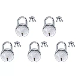 Harrison 50 mm Brass and Hardened Steel Chrome Plated Padlock with 3 Keys (Pack of 5)-18