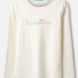 United Colors of Benetton Girls Typography Printed Round Neck Pure Cotton T-shirt-picture-45